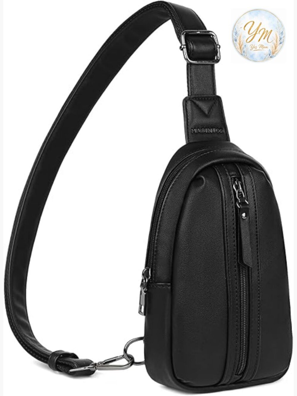Vegan Leather Crossbody Sling Bag Multi-Compartment Everyday